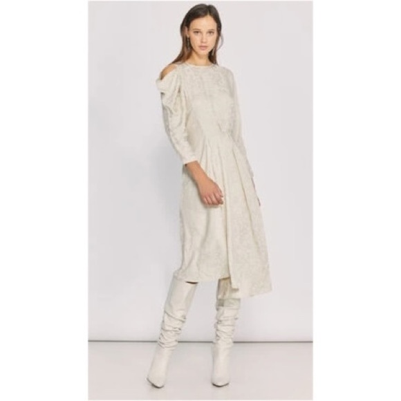 nwt IRO Arty Neutral Leopard Print Ecru Midi Dress - Picture 1 of 11